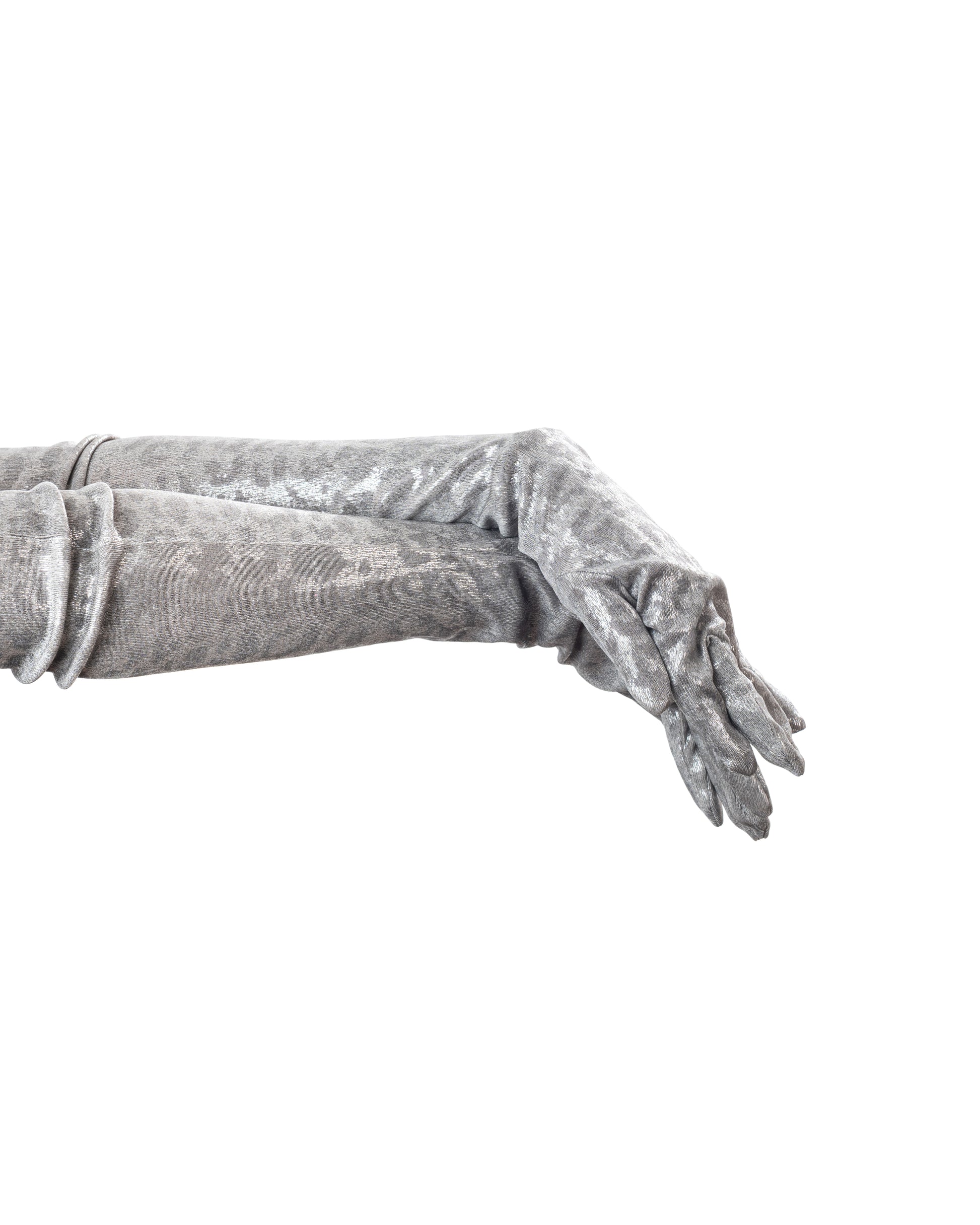 Silver Leopard Gloves