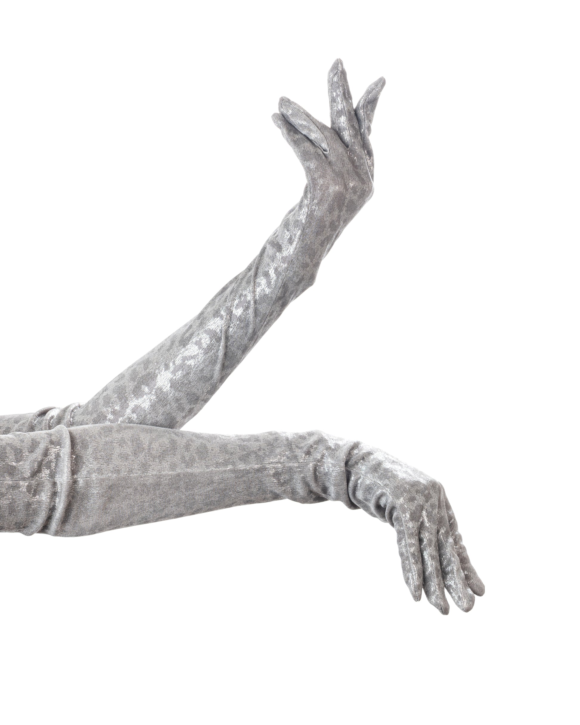 Silver Leopard Gloves